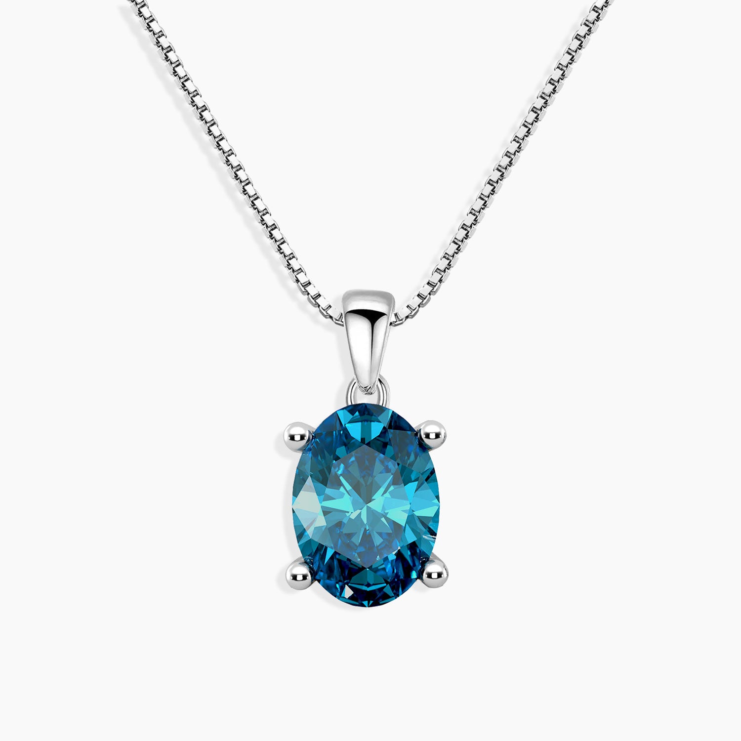 london blue topaz oval necklace