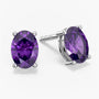 oval cut amethyst earrings