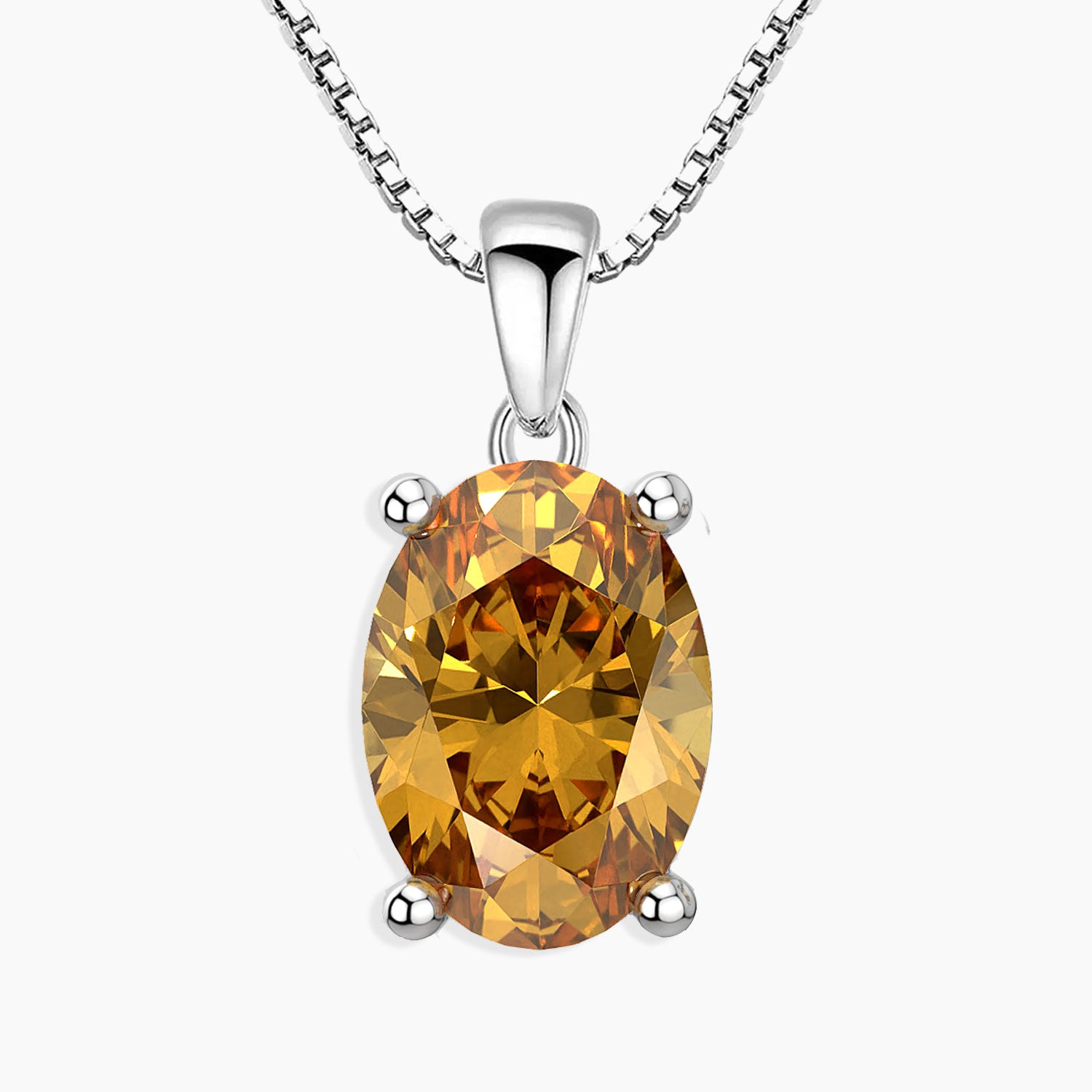 oval cut citrine necklace