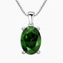 Oval Emerald Pendant Necklace in Sterling Silver - Irosk Australia ®