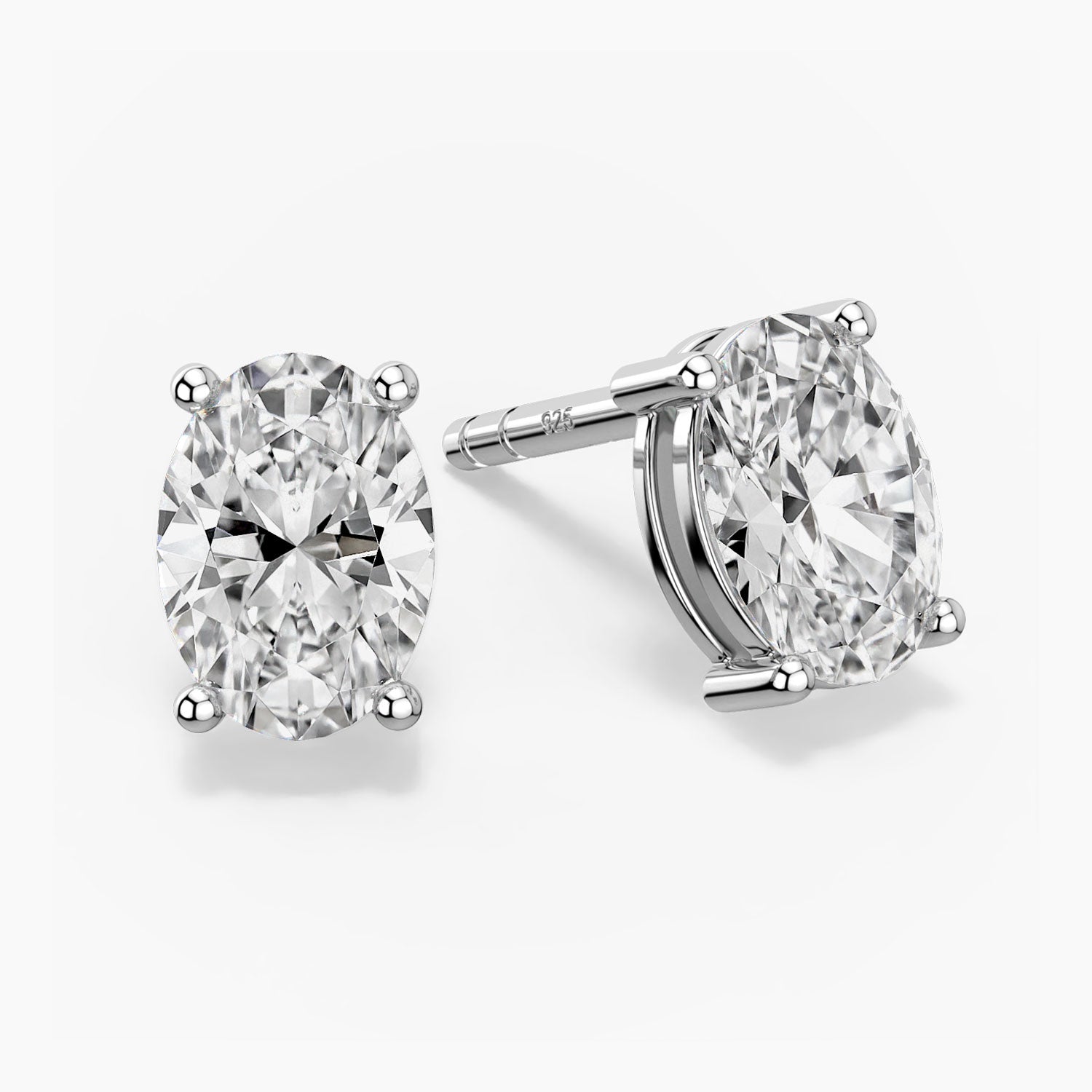 oval cut moissanite studs