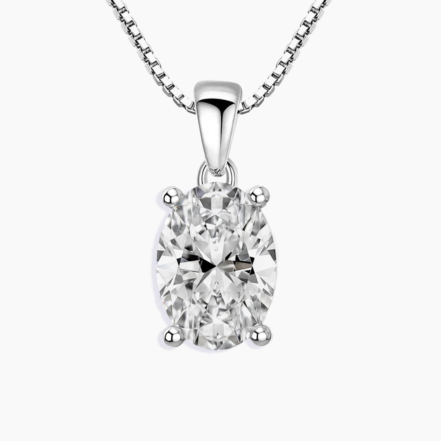 oval shape moissanite necklace