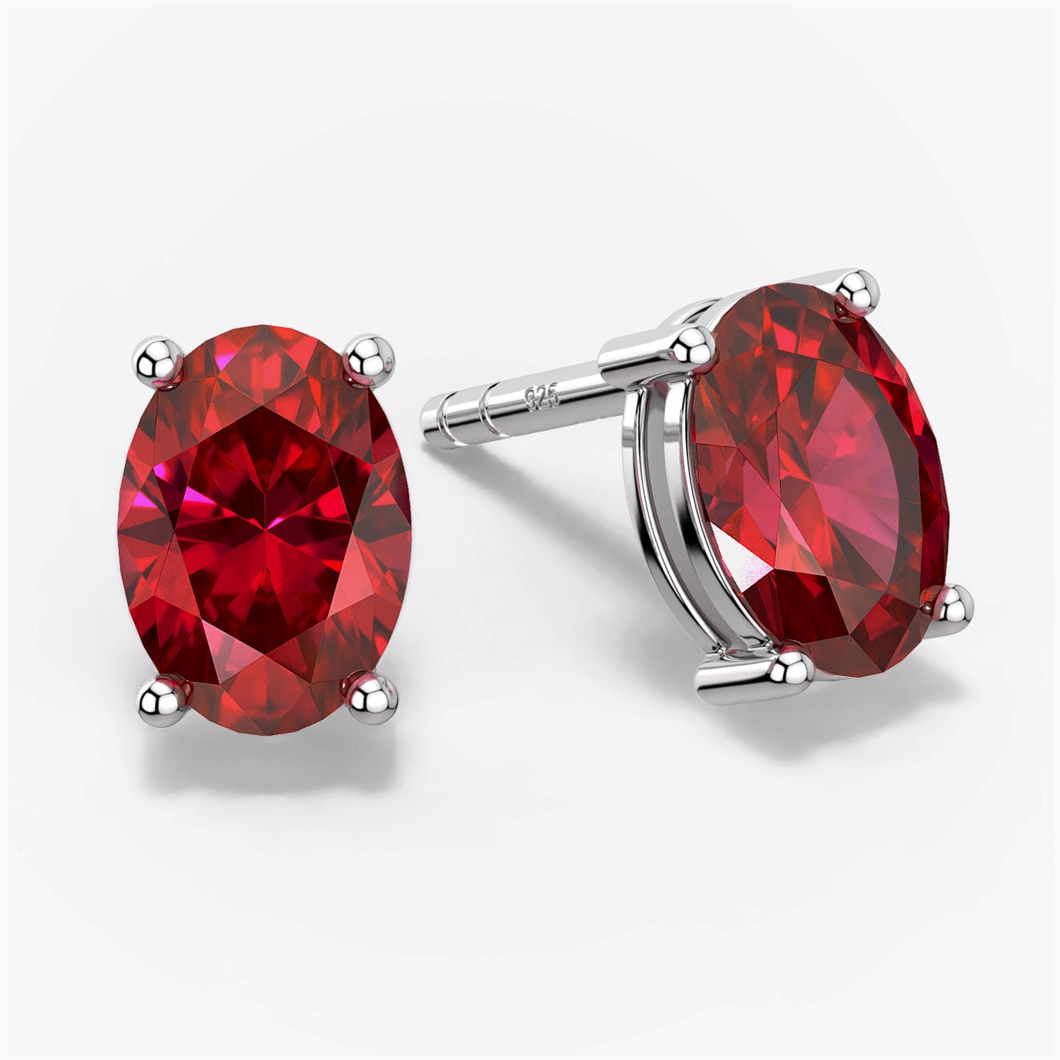 oval cut ruby earrings