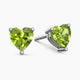 Sterling Silver Peridot Earrings | Heart Shape | Irosk ®