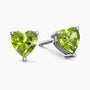 heart shape peridot studs