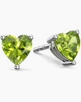 heart shape peridot studs