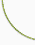 Peridot Tennis Necklace in Sterling Silver – August Birthstone