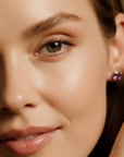 Amethyst Round Shape Stud Earrings in Sterling Silver - Irosk Australia ®