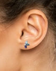 video blue cluster earrings