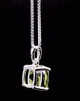 Cushion Cut Peridot Pendant in Sterling Silver | Irosk ®