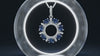 sapphire round cluster pendant in silver