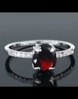 video of garnet oval shape ring