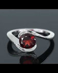 video of garnet semi bezel ring