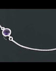 Irosk Bezel Set Round Amethyst Bracelet