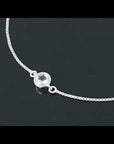 Irosk Bezel Set Round Aquamarine Bracelet