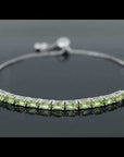 peridot tennis bracelet in silver