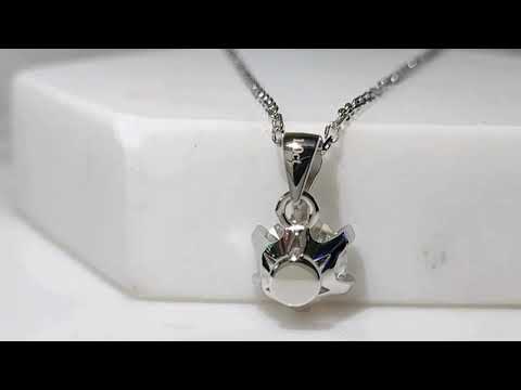 Video preview thumbnail showing the 1ct Moissanite Solitaire Pendant’s sparkle and sterling silver setting in motion.