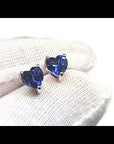 video of sapphire heart shape stud earrings ,Silver jewellery