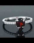 video of garnet ring silver