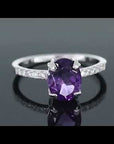 video of oval amethyst ring