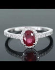 360 degree video of oval cut ruby ring