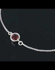 Irosk bezel Set Round Garnet Bracelet