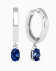 sapphire hoops in silver

