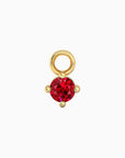 Round Ruby Charm - Gold Hoop Earrings by Irosk Australia ®