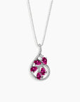 Ruby Dewdrop Necklace in Sterling Silver