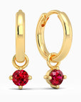 Round Ruby Charm - Gold Hoop Earrings by Irosk Australia ®