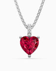 Ruby Necklace in Silver - Heart Shape - Irosk Australia ®
