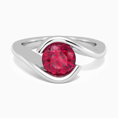 Round Cut Bezel Set Ruby Promise Ring