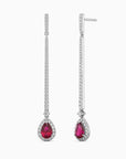 Ruby Dangle Earrings in Silver