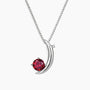Half Moon Lab Ruby Pendant in Sterling Silver – July Birthstone