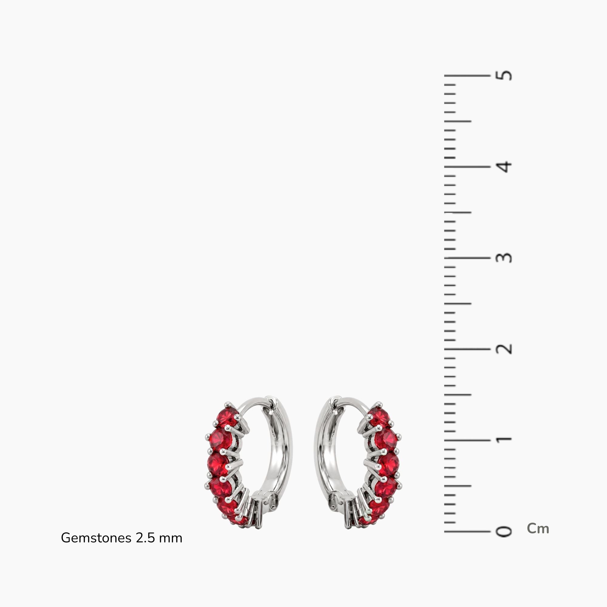 Ruby Huggie Earrings in Sterling Silver | Irosk