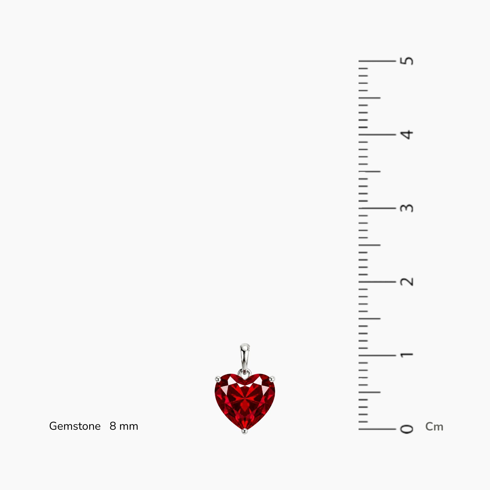 Ruby Heart Pendant Necklace in Sterling Silver | Irosk