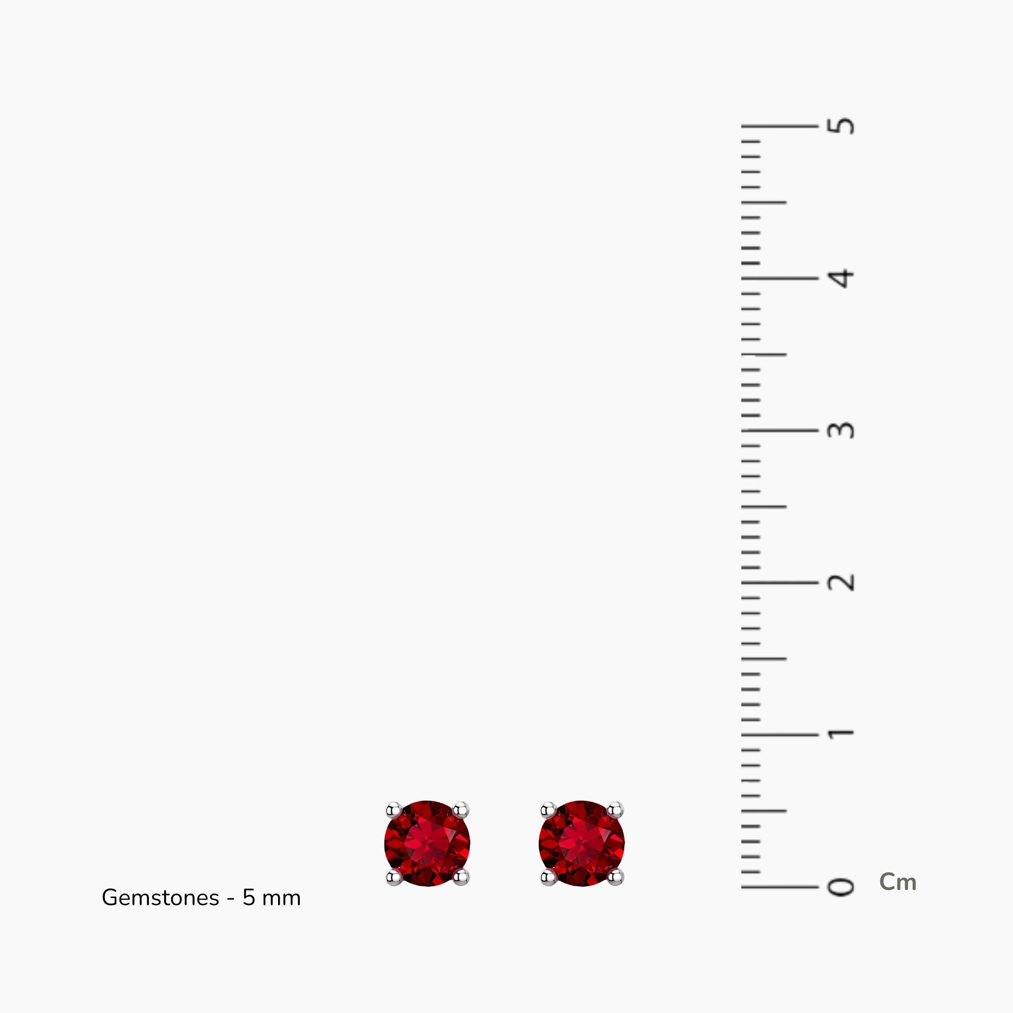 Ruby Round Stud Earrings in Sterling Silver | Irosk