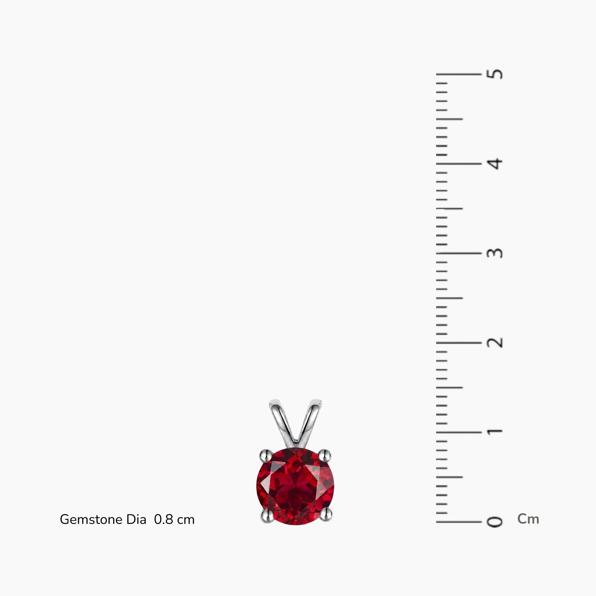 Ruby Round Pendant Necklace in Sterling Silver | Irosk