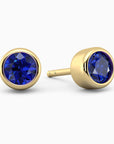 Elegant Round Shape Sapphire Stud Earrings in Gold – Irosk®