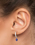 sapphire hoops on model ear