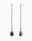 Elegant sapphire dangle earrings for women by Irosk