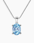 swiss blue topaz oval necklace