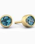 London Blue Topaz Gold Stud Earrings - Irosk