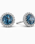 Round Topaz Halo Stud Earrings - Irosk ®