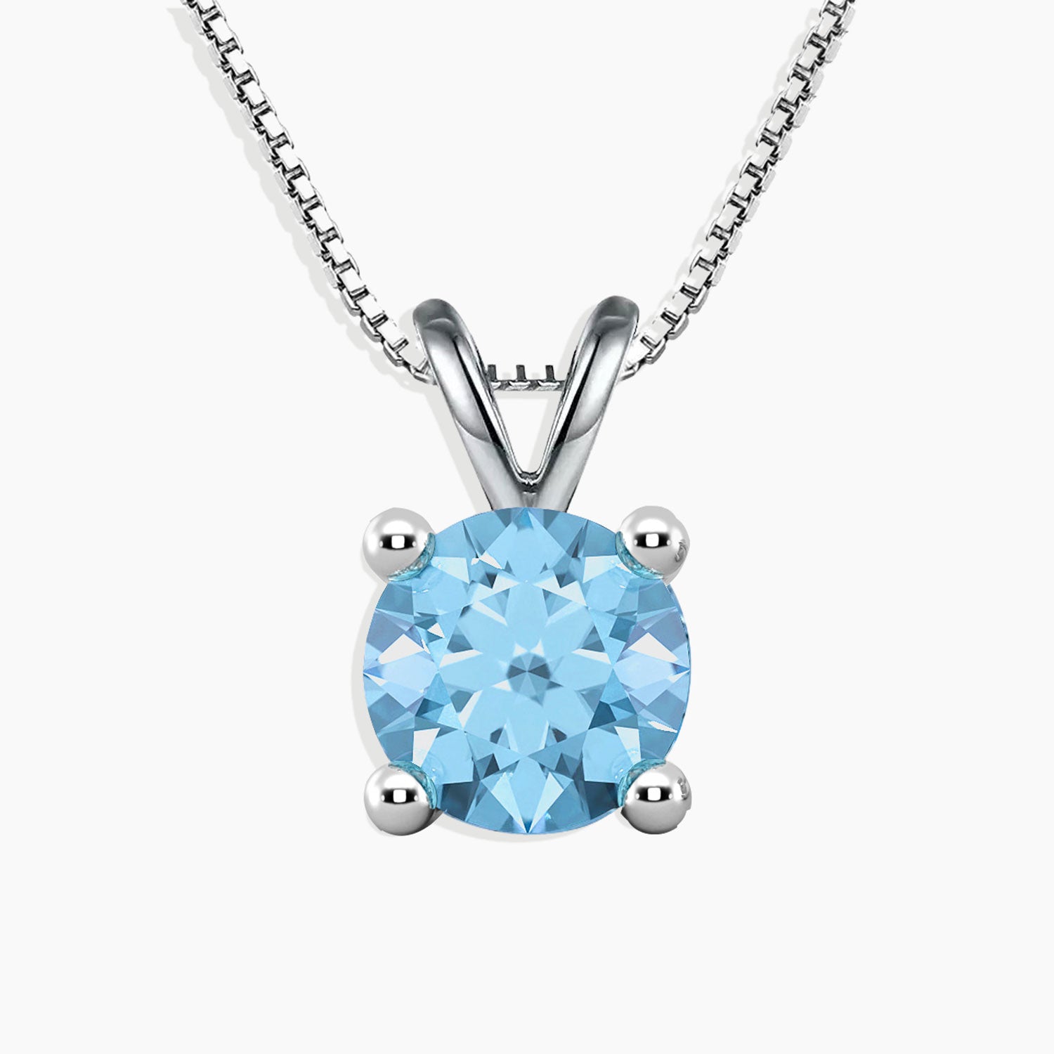 swiss blue round shape necklace