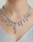 Sky Blue Topaz Cascading Statement Necklace in Sterling Silver | Irosk
