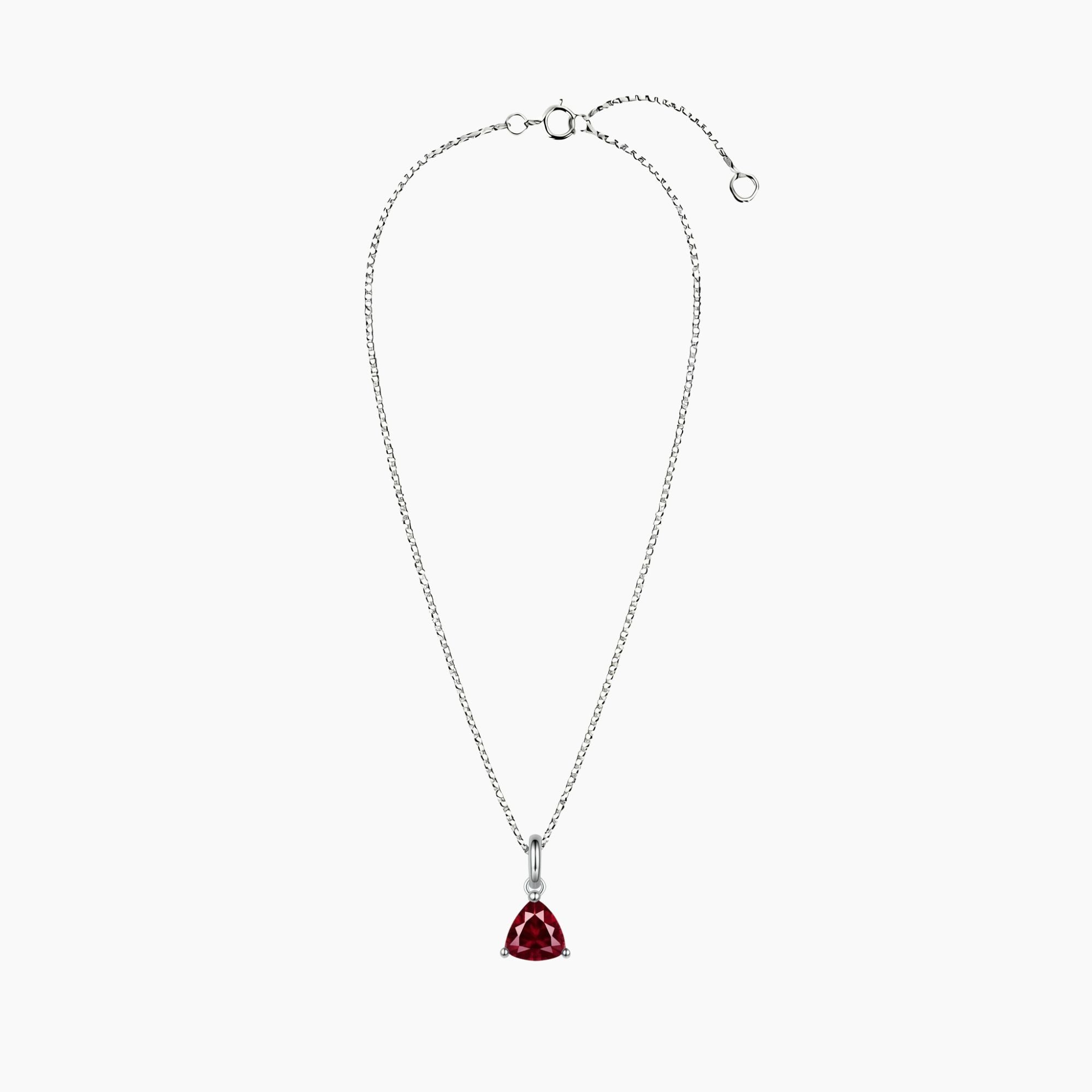 Ruby Trillion Pendant Necklace in Sterling Silver | Irosk
