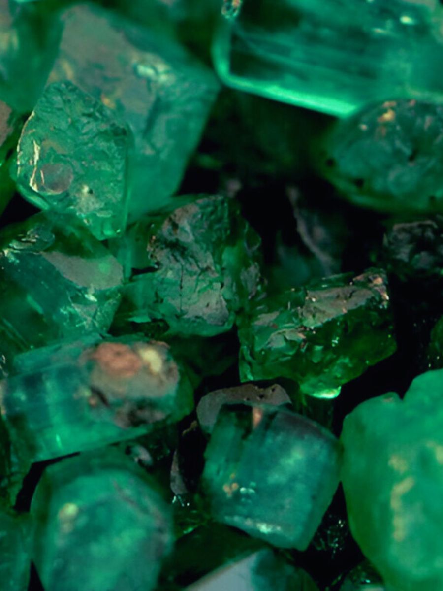 raw emerald stones as may birthstone