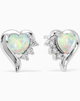 opal heart earrings