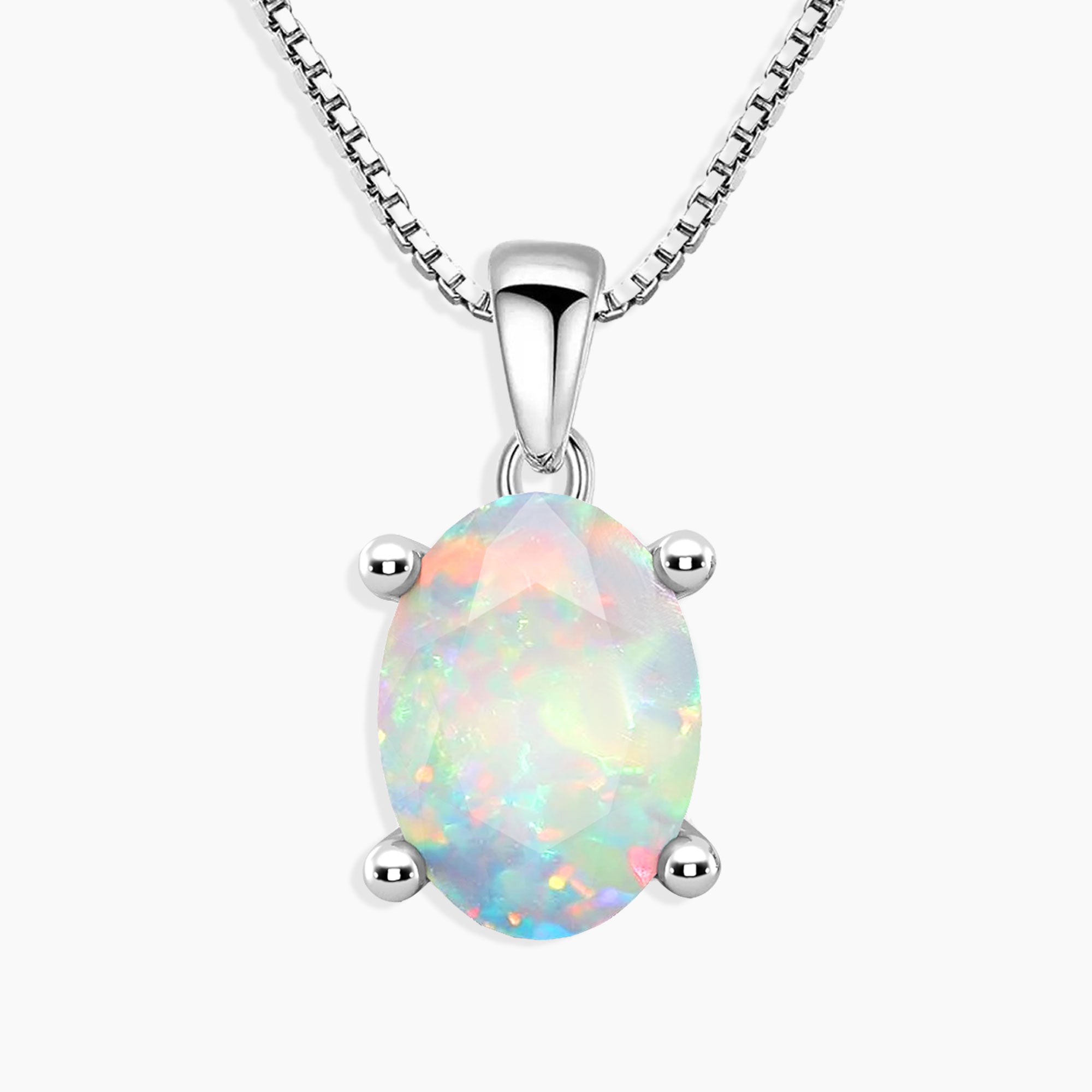 oval cut opal pendant
